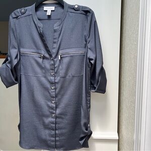 Calvin Klein Charcoal Gray Blouse - Size M - EUC